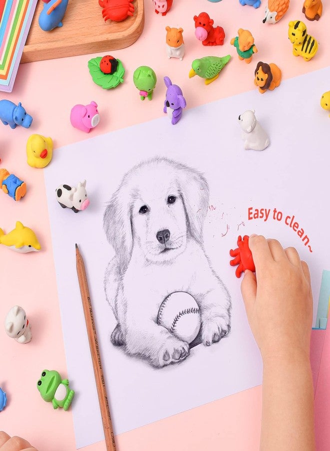 Kaemi 120pcs Animal 3D Erasers - Take Apart Pets Pencil & Puzzle Erasers, Bulk Toy Party Favors & Treasure Box Games - Image 4