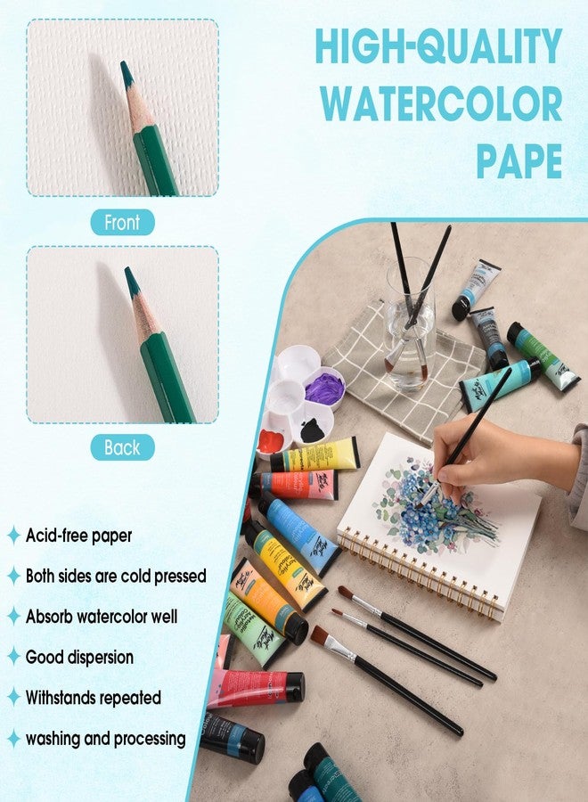 HONIBRA Watercolor Paper Pad 5.5" x 8.5", 30 Sheets 140lb/300g Cold Press Small Watercolor Sketchbook, Spiral Bound Watercolor Journal for Adults & Kids Exercises or Mixed Media Drawing and Markers - Image 4