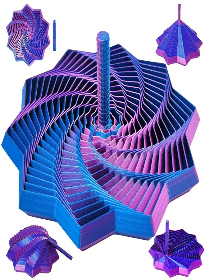 Batorisy 3D Printed Expanded Sensory Fidget Star, Transformable Stress Relief Spiral Toy with Detachable Handle, Sensory Toys for ADHD, Focus & Anxiety Relief, Office Desk Decompression Gift for Adults & Teens - Image 1