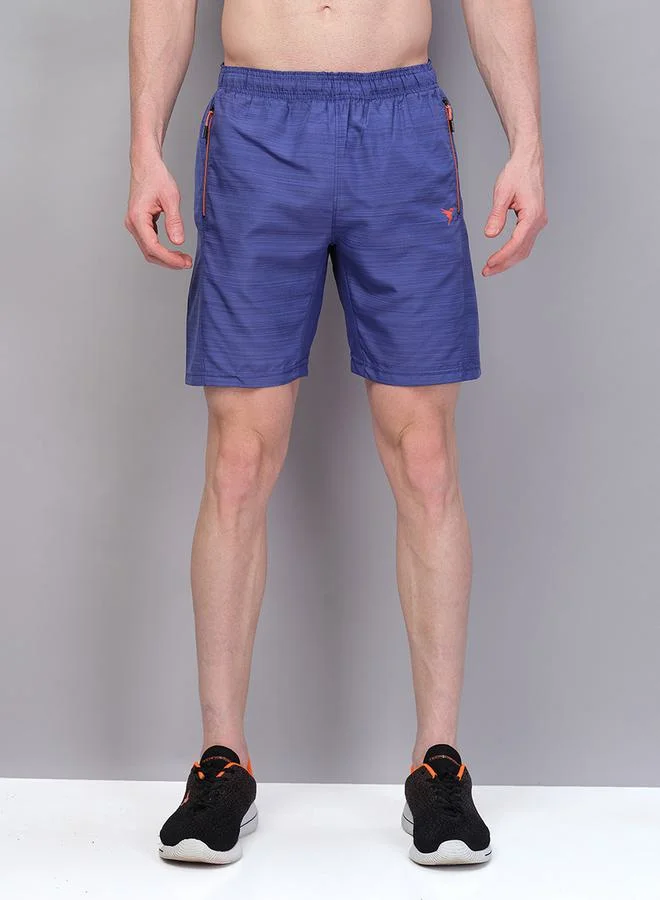 Technosport Zip Pocket Woven Melange Shorts by Styli