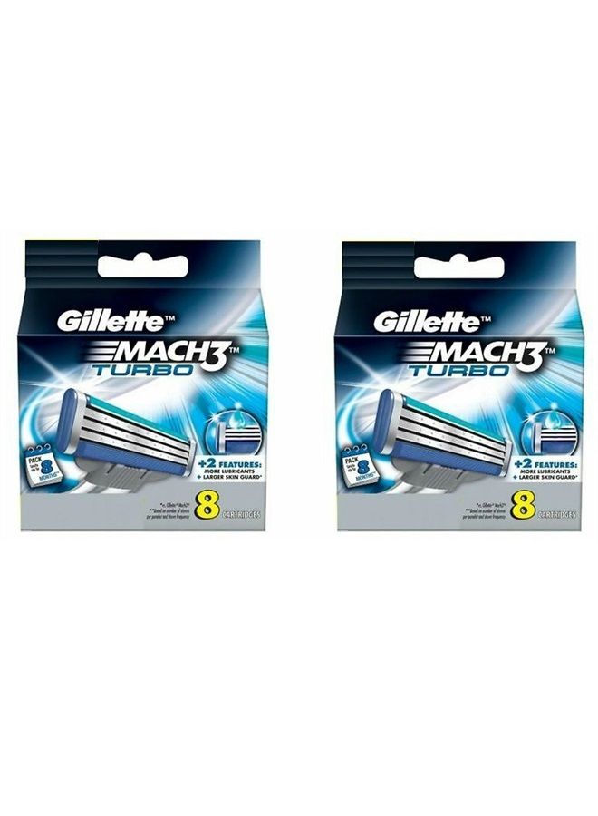 Gillette MACH 3 Turbo Refill Cartridges - 8 ct - 2 pk