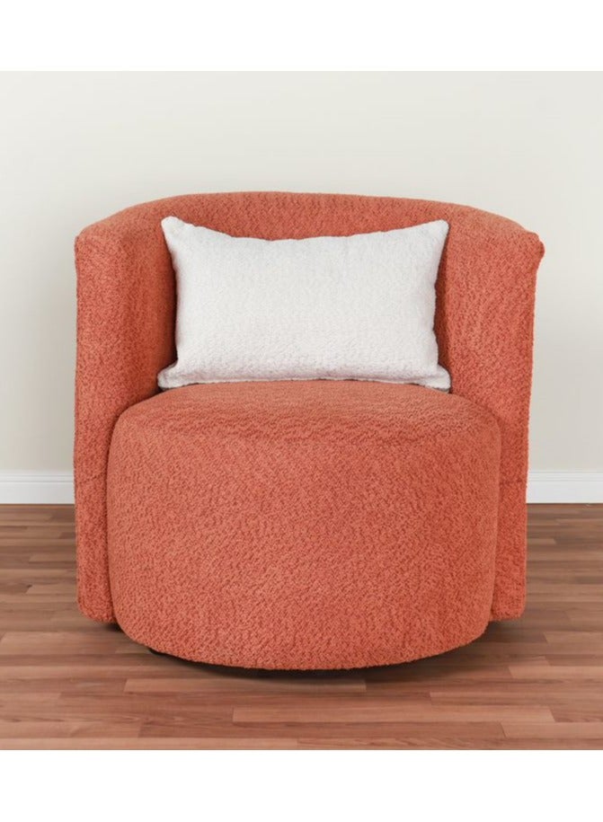 HOMEVEO Elegant and comfortable living room set with luxurious design 5 pieces - 11 seats - 3 3-seater sofas - 2 single chairs white \ orange 220x62x80 cm  - Image 3