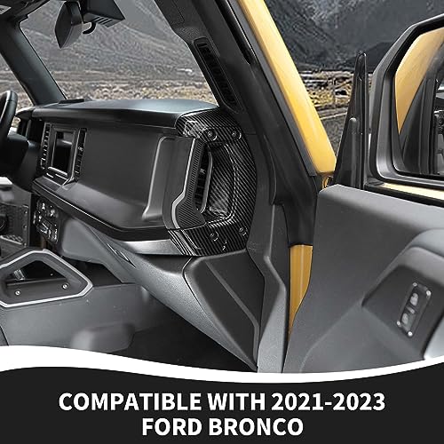 RAZPOY Center Console Side Grab Handle Cover Trim Compatible with 2021-2023 Ford Bronco Interior Accessories, Carbon Fiber - Image 3