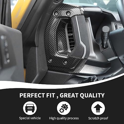 RAZPOY Center Console Side Grab Handle Cover Trim Compatible with 2021-2023 Ford Bronco Interior Accessories, Carbon Fiber - Image 4