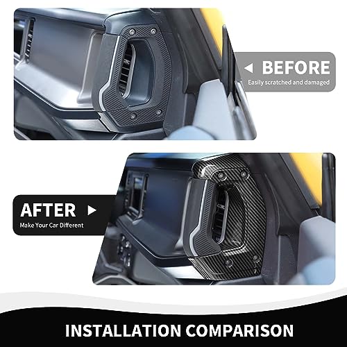 RAZPOY Center Console Side Grab Handle Cover Trim Compatible with 2021-2023 Ford Bronco Interior Accessories, Carbon Fiber - Image 5