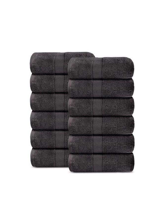 Lavish Touch 100% Combed Cotton Washcloths (12 Pack, 33 x 33 cms) - 600 GSM, Face towel Set Highly Absorbent Quick Dry and Soft Towels - Image 1