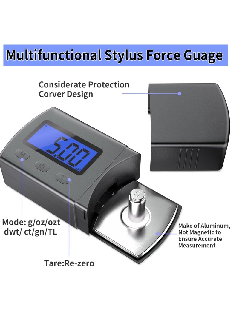 Bukela Digital Turntable Stylus Force Scale Gauge 0.01g/5.00g,Tracking Force Pressure Gauge/Scale for Tonearm Phono Cartridge, Blue LCD Backlight  - Image 2