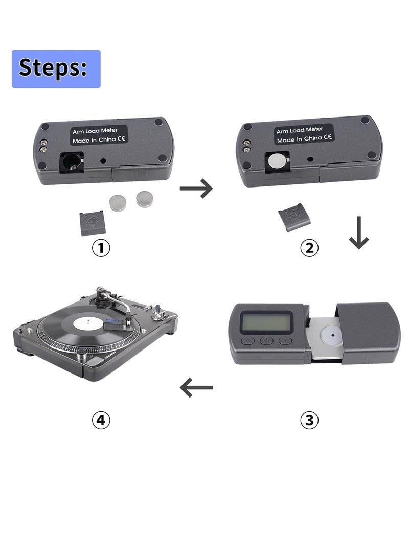 Bukela Digital Turntable Stylus Force Scale Gauge 0.01g/5.00g,Tracking Force Pressure Gauge/Scale for Tonearm Phono Cartridge, Blue LCD Backlight  - Image 5