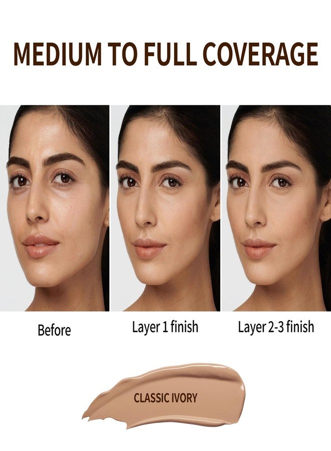 FV Full Coverage Liquid Foundation, Lightweight & Concealing, Long Lasting Matte Foundation Makeup with Flawless Finish, Oil Control Waterproof Foundation for Oily Skin (Classic Ivory Matte) - Image 2