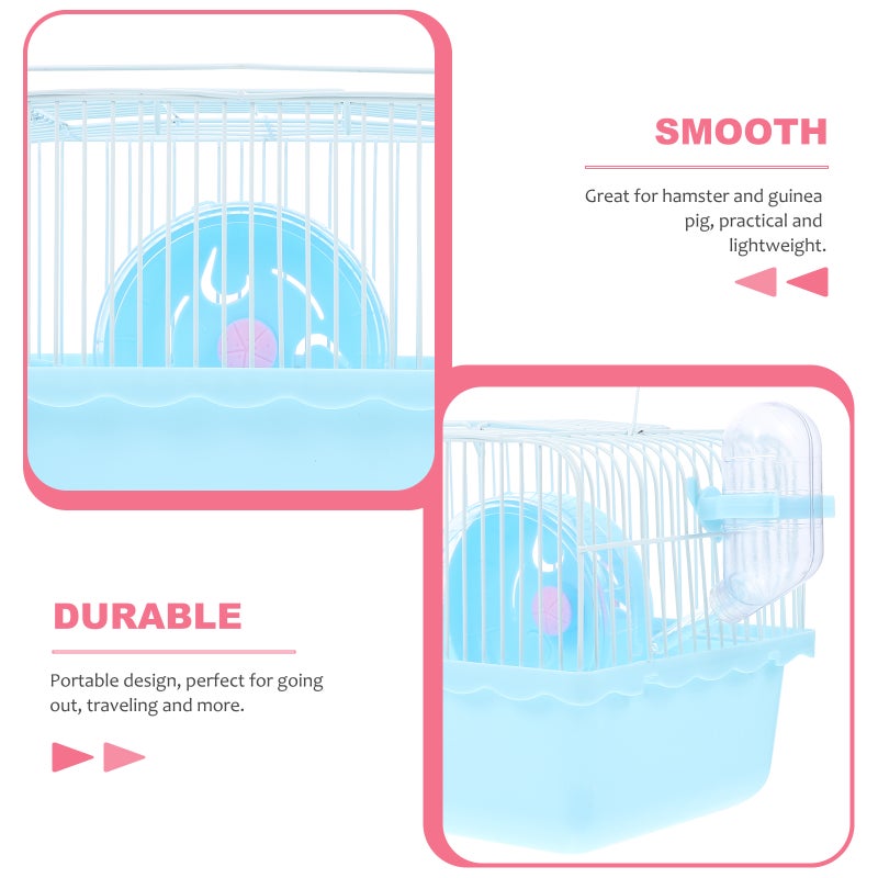 Hamster Cage Pet House Portable Small Pets House Chinchilla Hamster Travel House (Blue) - Image 4
