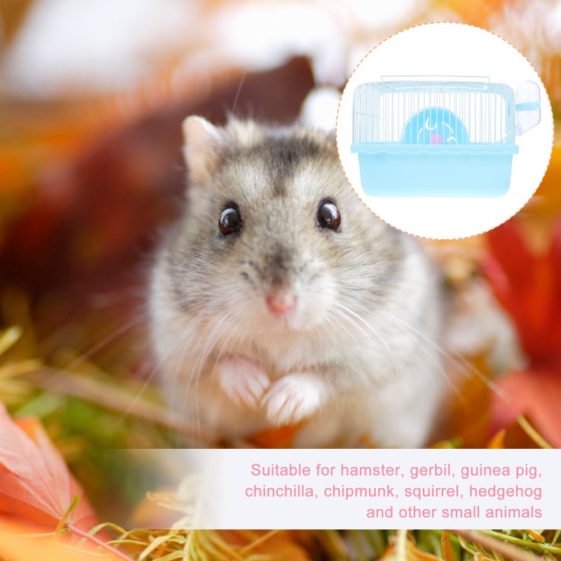 Hamster Cage Pet House Portable Small Pets House Chinchilla Hamster Travel House (Blue) - Image 5