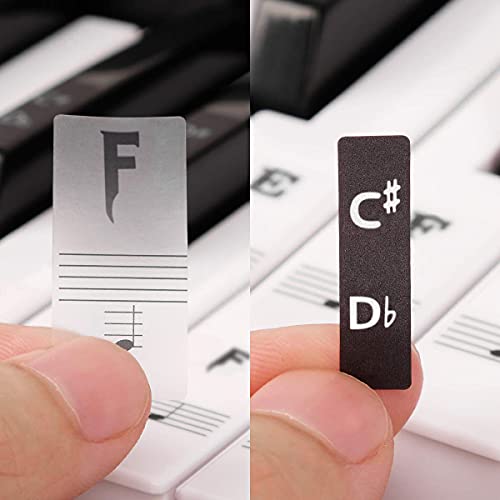 PalaP Piano Attractive Keyboard Removable Stickers New Black & White - Fits for 25, 32, 49, 61, 76 or 88 Keys - Image 1