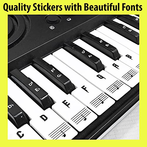 PalaP Piano Attractive Keyboard Removable Stickers New Black & White - Fits for 25, 32, 49, 61, 76 or 88 Keys - Image 2
