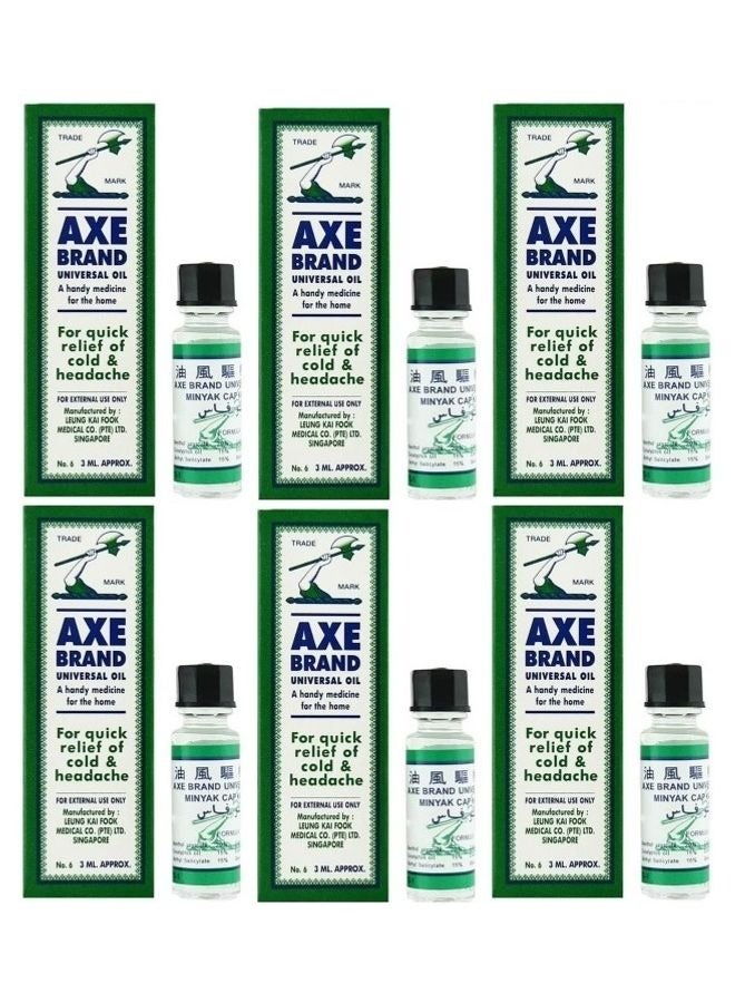 Axe 6-Piece Universal Oil For Quick Relief Of Cold And Headache 3ml - Image 1