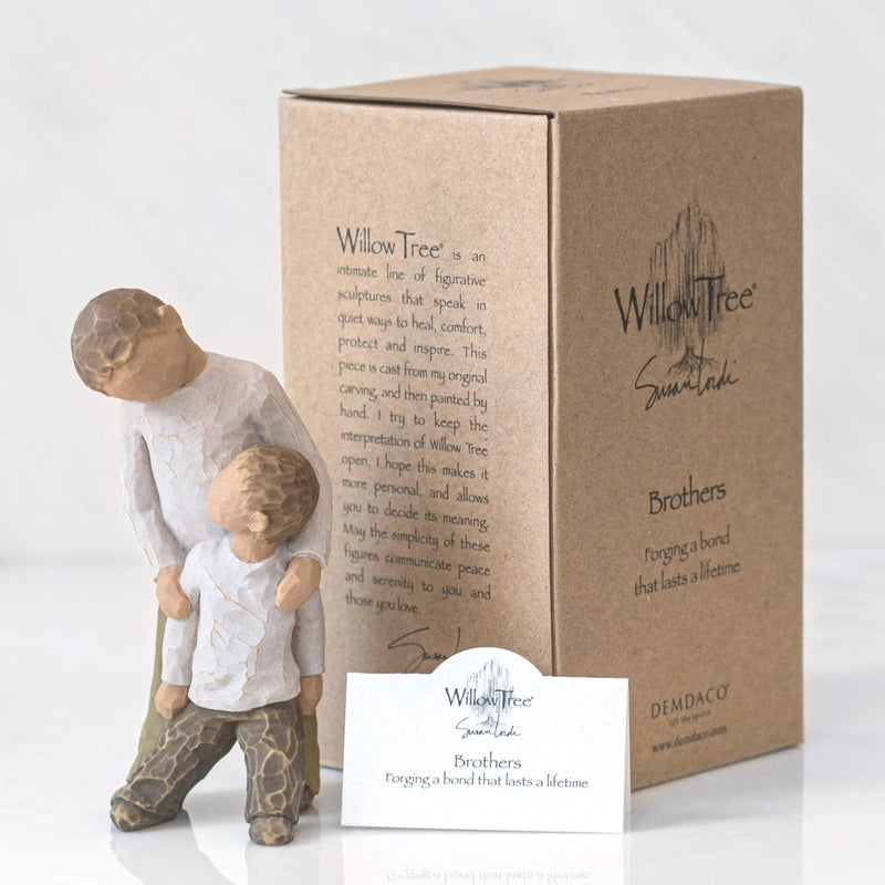 Willow Tree Brothers, Forging a Bond That Lasts a Lifetime, Two Boys Leaning Against Each Other, Figure Reflects Family Relationships and Best Friends, Sculpted Hand-Painted Figure - Image 5