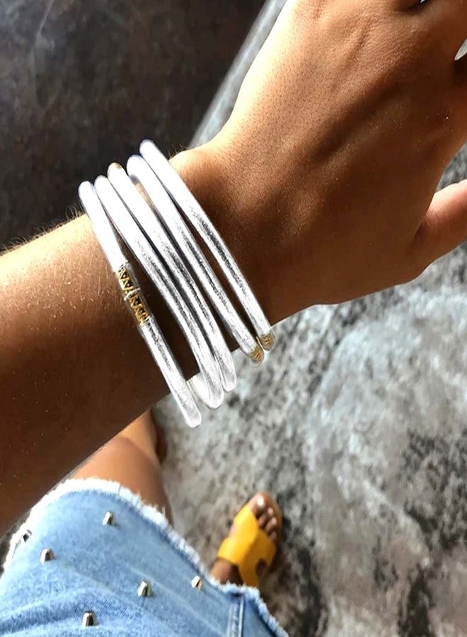 MJartoria Glitter Jelly Bangles Bracelets Set Glitter Filled Jelly Silicone Jewellery Bracelets for Women Girls - Image 2