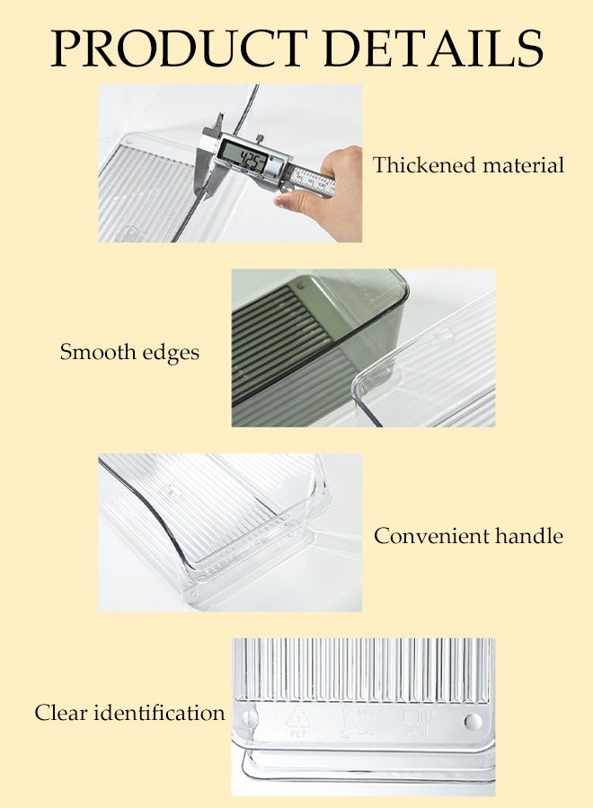 DUNISO 6Pcs Refrigerator Open Storage Boxes Stackable Fridge Storage Bins Multifunctional Large Kitchen Acrylic Drawer Organiser Set BPA Free Clear Practical Drawer Organization Container for Fridge, Kitchens, Cabinets - Image 5