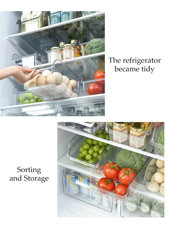 DUNISO 6Pcs Refrigerator Open Storage Boxes Stackable Fridge Storage Bins Multifunctional Large Kitchen Acrylic Drawer Organiser Set BPA Free Clear Practical Drawer Organization Container for Fridge, Kitchens, Cabinets - Image 3