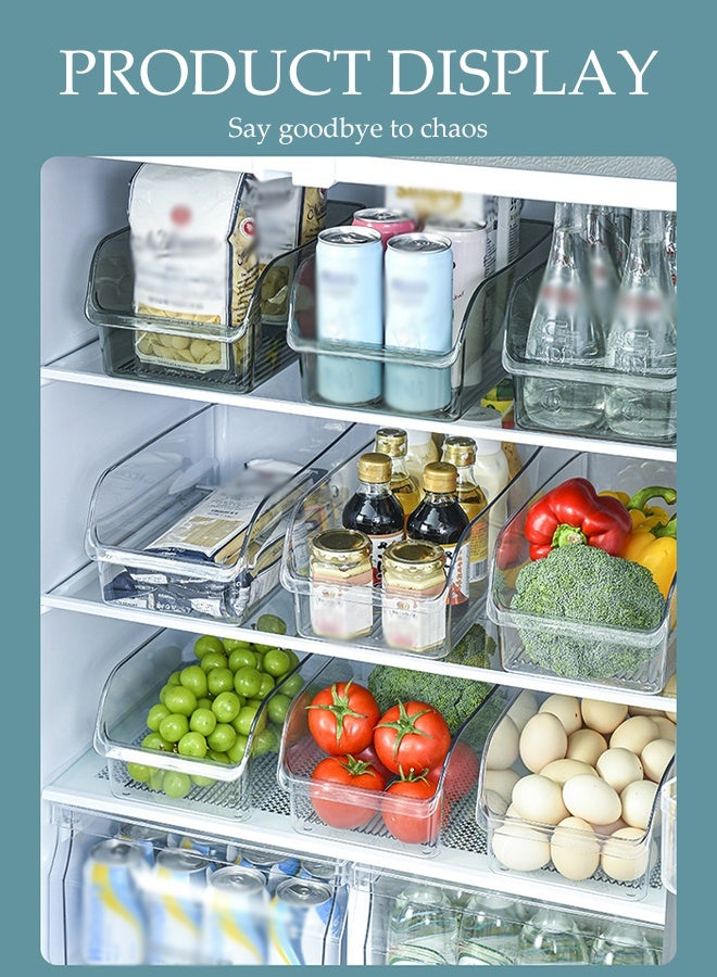 DUNISO 6Pcs Refrigerator Open Storage Boxes Stackable Fridge Storage Bins Multifunctional Large Kitchen Acrylic Drawer Organiser Set BPA Free Clear Practical Drawer Organization Container for Fridge, Kitchens, Cabinets - Image 2