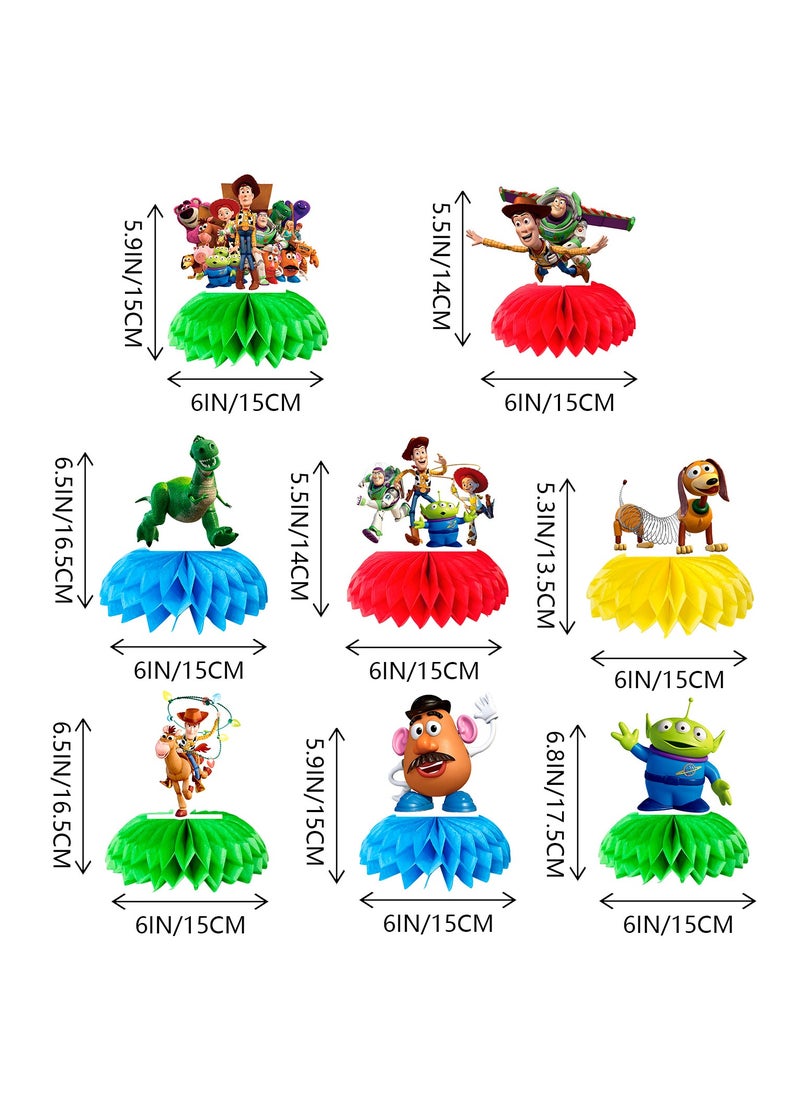 FRUITFUL PARTY Cartoon Toy Story Centerpieces for Tables, 9pc 3D Double Side Toy Storys Honeycomb Centerpieces for Toy Story Themed Party Decorations  - Image 2