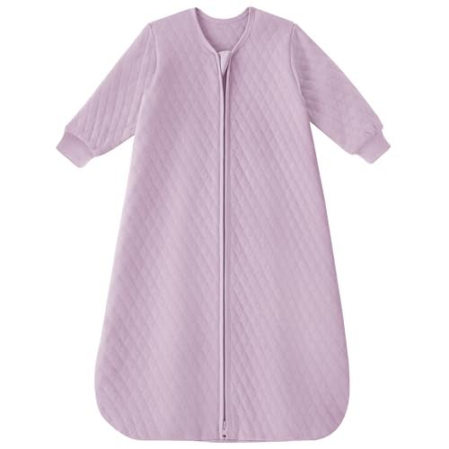 Yoofoss Baby Sleep Sack 612 Months 10 Tog Long Sleeve Sleep Sack Organic Cotton Wearable Blanket for Infants 2Way Zipper Quilted Sleeping SacksMedium - Image 1