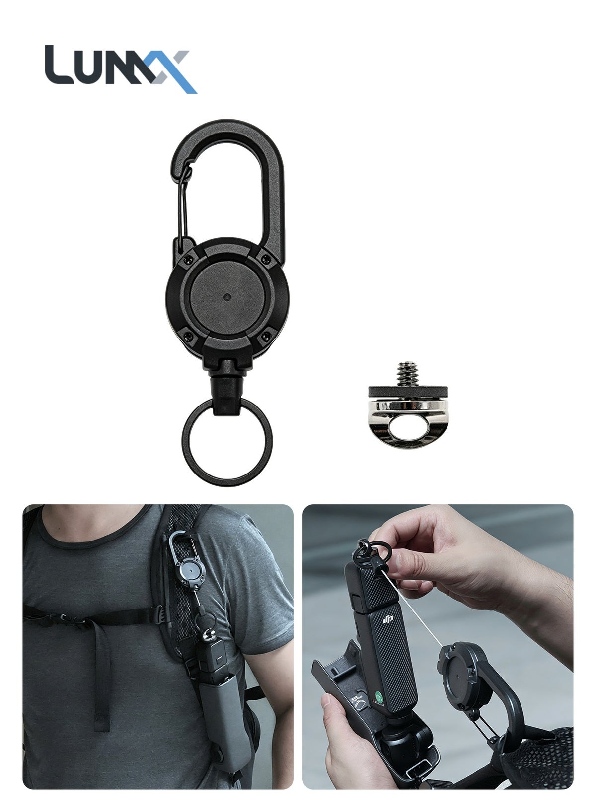 لوموكس Lumox Retractable anti-lost Camera Backpack Clip For Dji Osmo Pocket 3 4