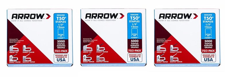 Arrow Fastener 508IP Genuine T50 12Inch Staples 15000Pack