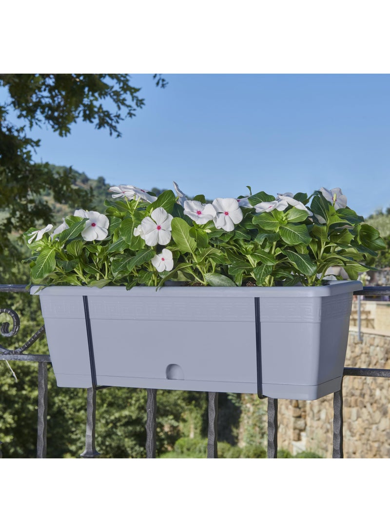 IDEL Rectangular Hanging Flower Planter KIT VERSILIA 40CM-50CM – Balcony & Indoor Garden Pots with Hooks – Durable Plastic Hanging Planters – Made in Italy - by Idel - Image 2