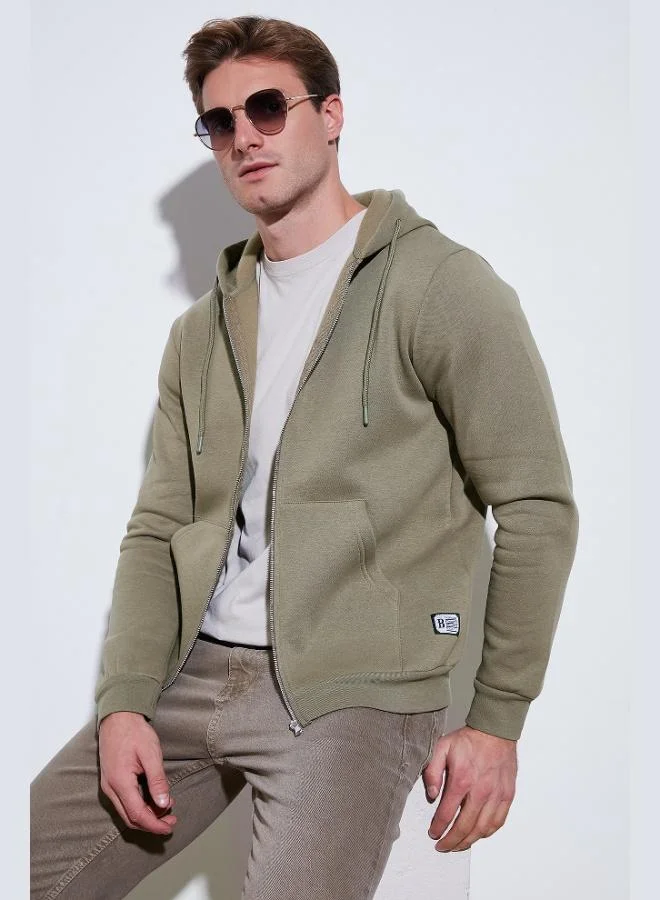 Buratti  Buratti Regular Fit Hooded Zip-Up, Fleece-Lined, Soft Brushed Winter Sweatshirt for Men 5905340 for Men | Best Price UAE