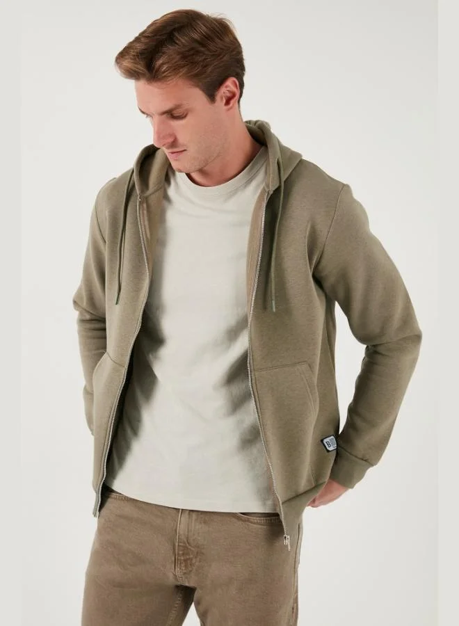 Buratti Regular Fit Hooded Zip-Up, Fleece-Lined, Soft Brushed Winter Sweatshirt for Men 5905340