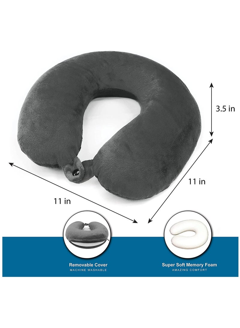 Sleep with No Neck Pain Super Soft Memory Foam Neck Pillow Easy Washing with Removable Cover Black - Image 2