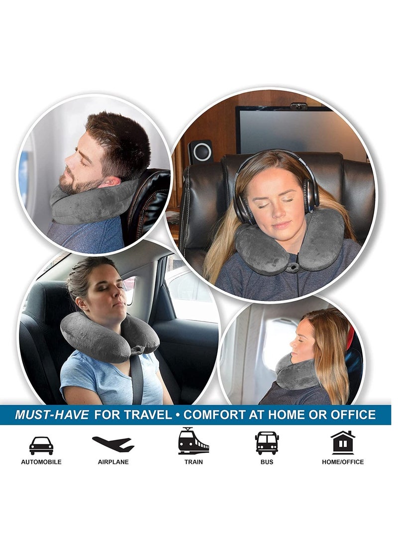 Sleep with No Neck Pain Super Soft Memory Foam Neck Pillow Easy Washing with Removable Cover Black - Image 3