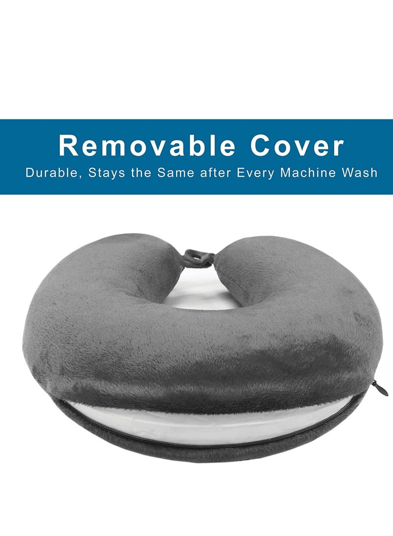 Sleep with No Neck Pain Super Soft Memory Foam Neck Pillow Easy Washing with Removable Cover Black - Image 1