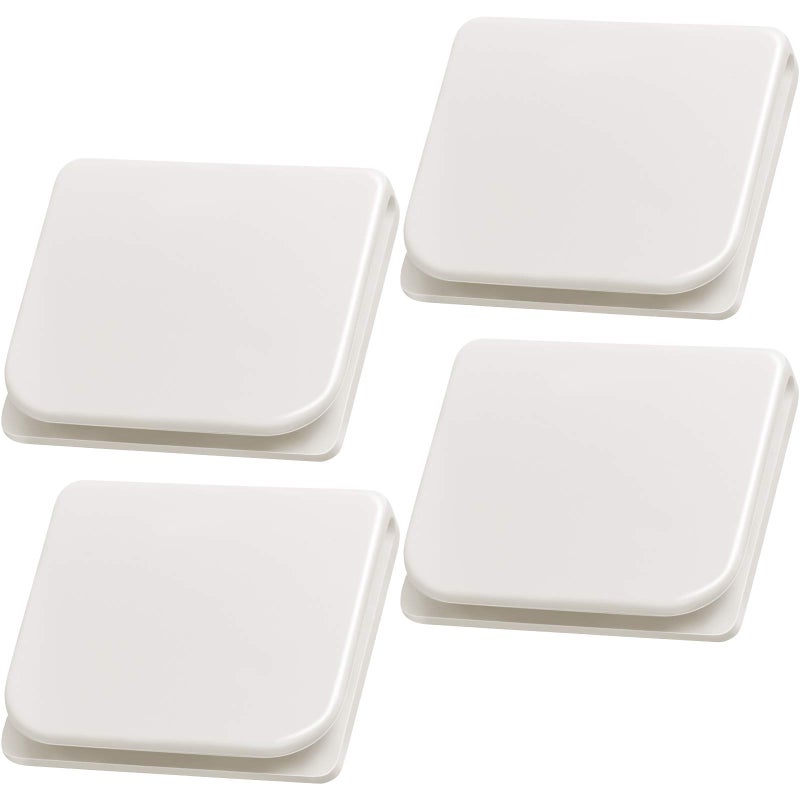 جيتيك 4 قطع مشابك ستارة الدش لحماية من الرياح وحماية من الرش ذاتية اللصق لمشابك ستارة حوض الاستحمام بيضاء