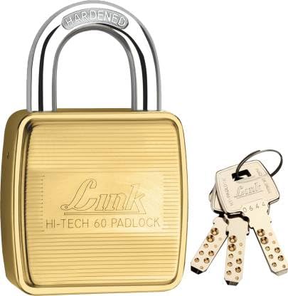 Link Hi-Tech 60MM Heavy-Duty Brass Padlock | Double Locking Mechanism Lock | Hardened Shackle | 3 Precision Hi-Tech Keys | 15-Year Warranty - Image 1
