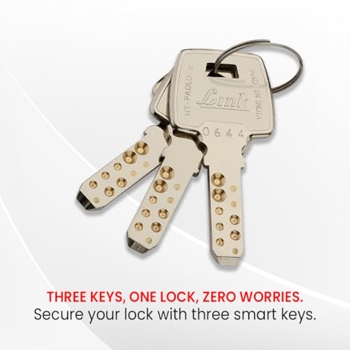 Link Hi-Tech 60MM Heavy-Duty Brass Padlock | Double Locking Mechanism Lock | Hardened Shackle | 3 Precision Hi-Tech Keys | 15-Year Warranty - Image 3