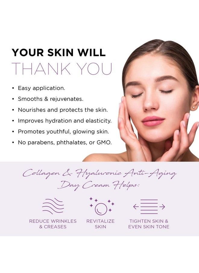 Azure Cosmetics - Azure Collagen & Hyaluronic Acid Anti Aging Day Cream Renewing Toning & Hydrating Face Moisturizer Reduces Wrinkles Creases & Fine Lines Locks In Moisture Skin Care Made In Korea 50Ml / 1.69 Fl.Oz. - Image 1