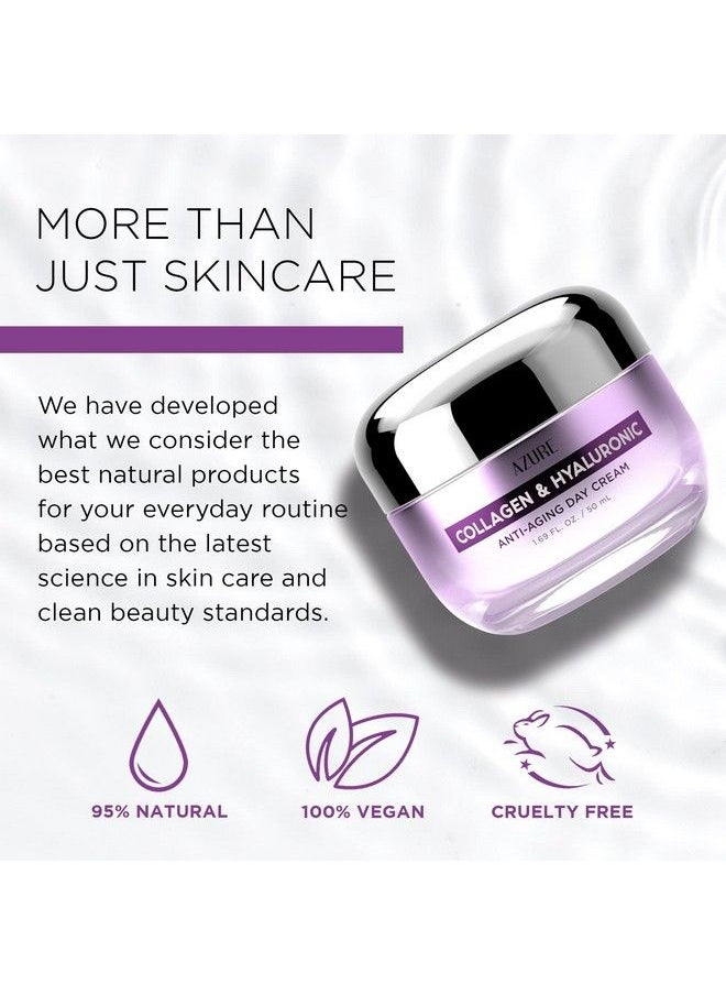 Azure Cosmetics - Azure Collagen & Hyaluronic Acid Anti Aging Day Cream Renewing Toning & Hydrating Face Moisturizer Reduces Wrinkles Creases & Fine Lines Locks In Moisture Skin Care Made In Korea 50Ml / 1.69 Fl.Oz. - Image 1