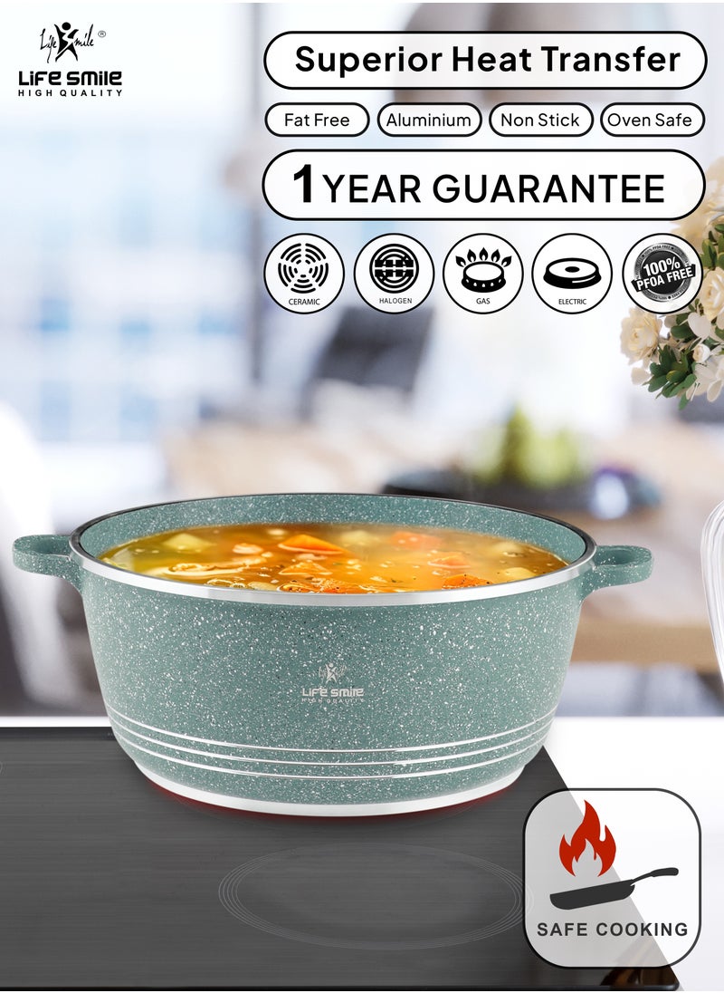 Life Smile Cookware Set 8 pieces - Pots set Induction Bottom, Granite Non Stick Coating 100% PFOA FREE, Die Cast Cooking Set include Casseroles And Kitchen Utensils  - Image 5