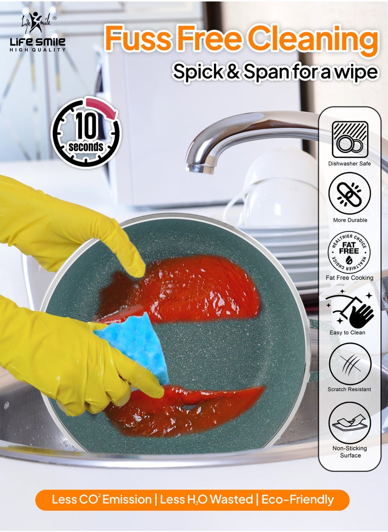 Cookware Set 8 pieces - Pots set Induction Bottom, Granite Non Stick Coating 100% PFOA FREE, Die Cast Cooking Set include Casseroles And Kitchen Utensils