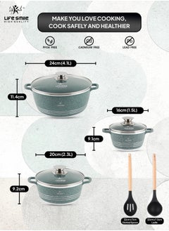 Life Smile Cookware Set 8 pieces - Pots set Induction Bottom, Granite Non Stick Coating 100% PFOA FREE, Die Cast Cooking Set include Casseroles And Kitchen Utensils  - Image 2