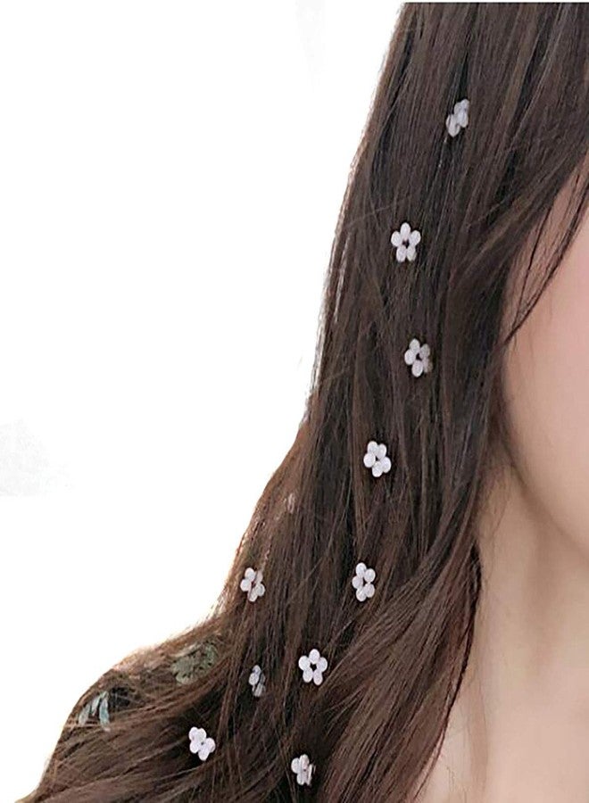 Fodattm 3 PCS Women Crystal Flower Long Hair Decorative Headdress Hair Extensions with Comb Invisible Streamline Hairpin Hair Accessories (White) - Image 1