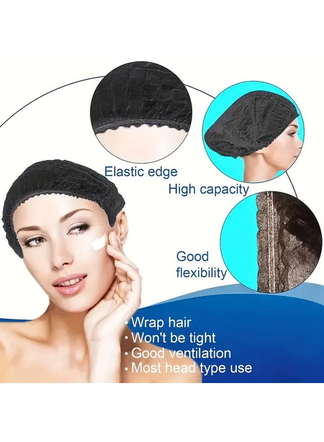 200 غطاء شعر أزرق يمكن التخلص منه بكميات كبيرة، شبكة شعر قابلة للتنفس غير قابلة للانزلاق ثقيلة للاستخدام في صالونات التجميل والمستشفيات وخدمات الطعام - Image 2