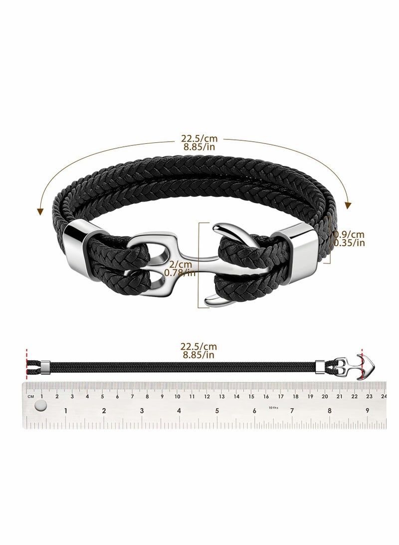 Unisex Handmade Multilayer Vintage Anchor Cuff Bracelet Wrap Rope Wristband Friendship Jewelry for All - Image 4