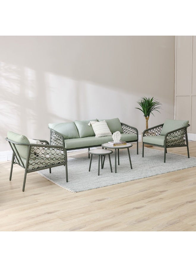 DANUBE HOME Aldrin 5-Seater Outdoor Sofa Set | Steel,Polyester Frame Garden Furniture | Modern Design Patio Sofaset | Outdoor Seating Table And Chairs For Lawn Garden - Image 1