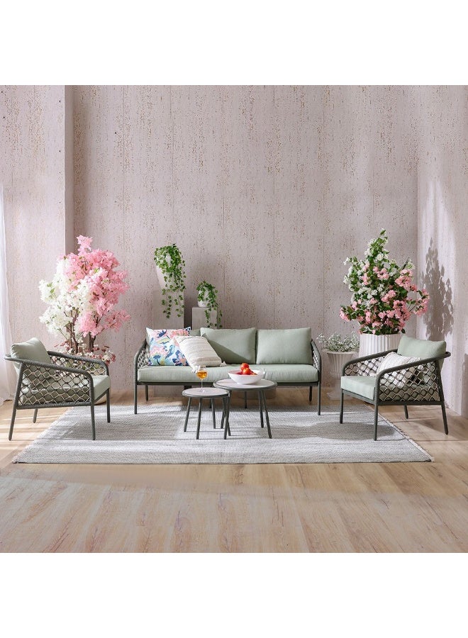 DANUBE HOME Aldrin 5-Seater Outdoor Sofa Set | Steel,Polyester Frame Garden Furniture | Modern Design Patio Sofaset | Outdoor Seating Table And Chairs For Lawn Garden - Image 3