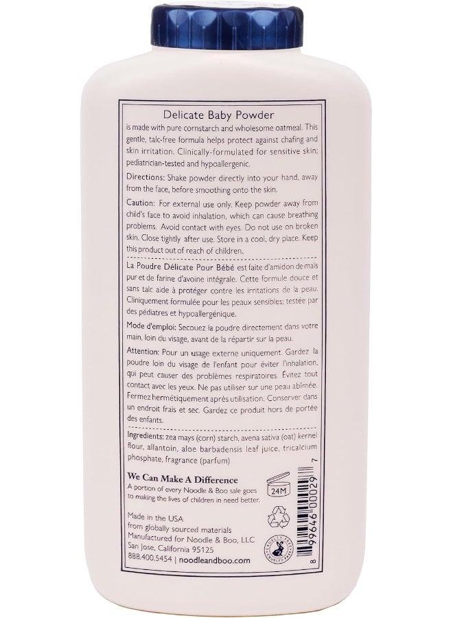 Noodle & Boo Delicate Baby Powder, Natural, Talc Free, 8.8 oz