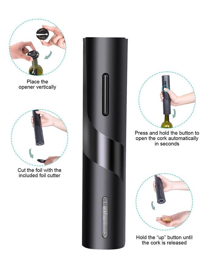 Electric Wine Opener | One-Click Uncorking | Concealed Foil Cutter | Long Battery Life up to 170 bottles  - Image 4