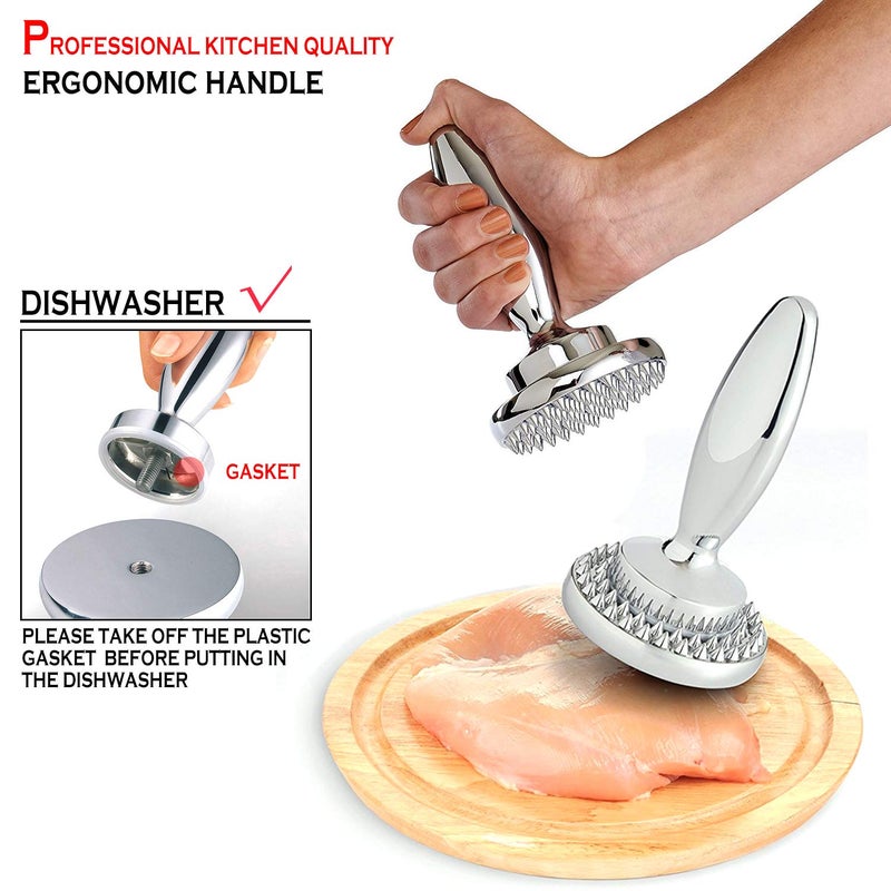 HiCook Reversible Meat Tenderizer And Pounder Dual Sided Meat Tenderizer Mallet Marinating Prep Tool - Image 2