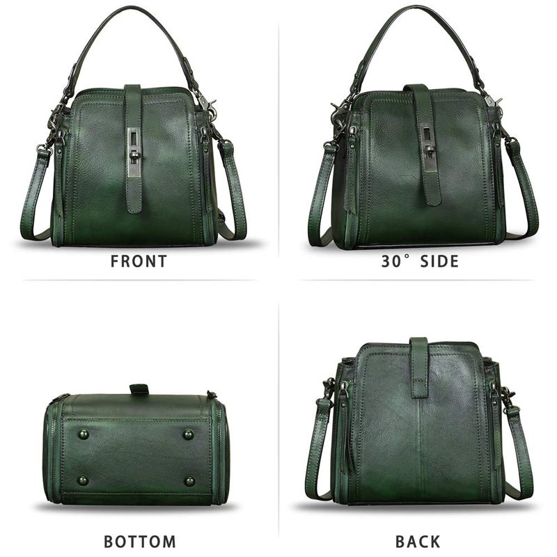 IVTG Genuine Leather Crossbody Bag for Women Vintage Handmade Satchel Purse Handbag with Removable Top-Handle Strap - Image 5